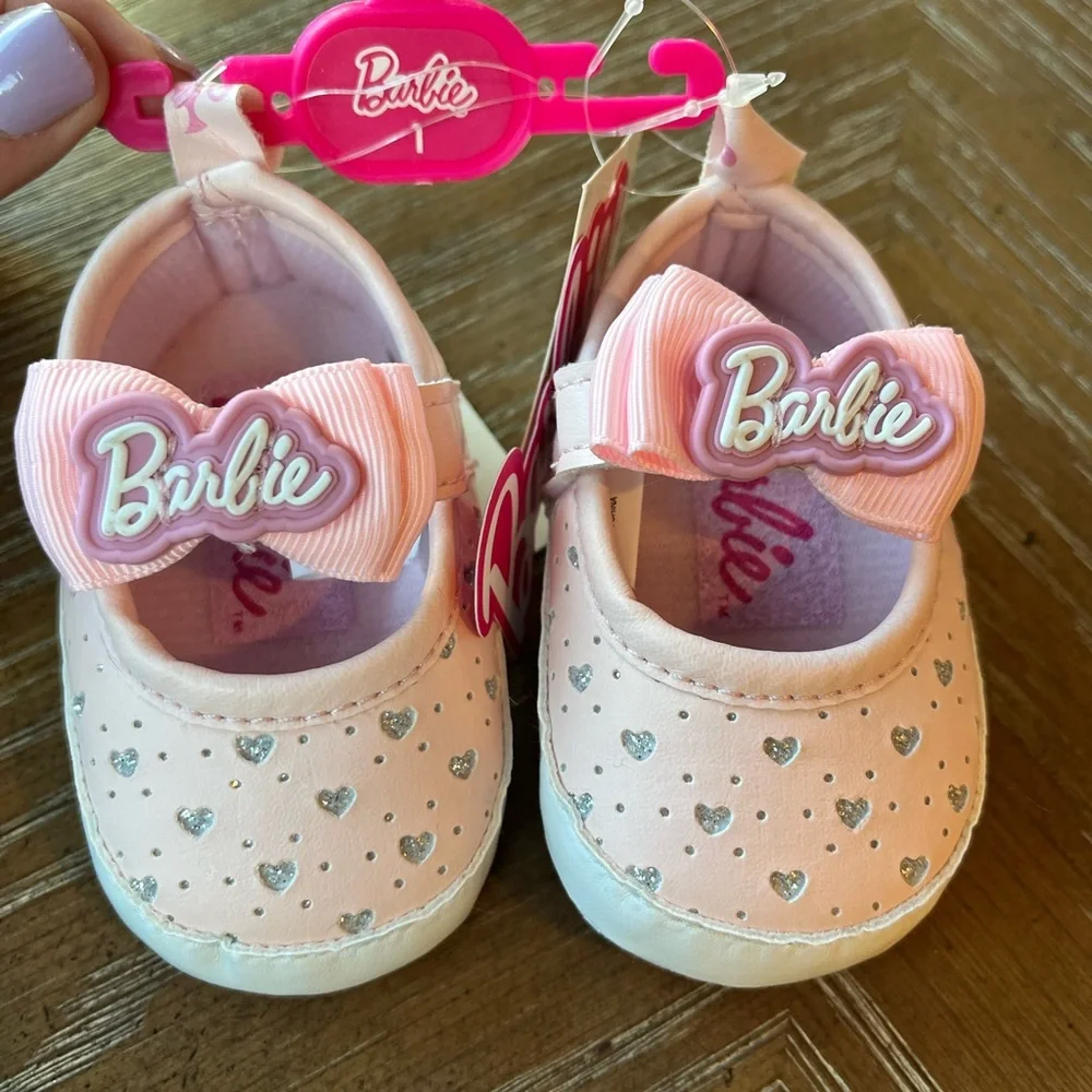 Barbie Heart-Patterned Pink Baby Shoes